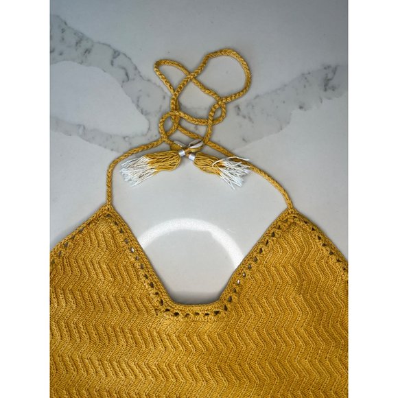 She Made Me crocheted one piece swimsuit yellow size SM - Picture 7 of 14